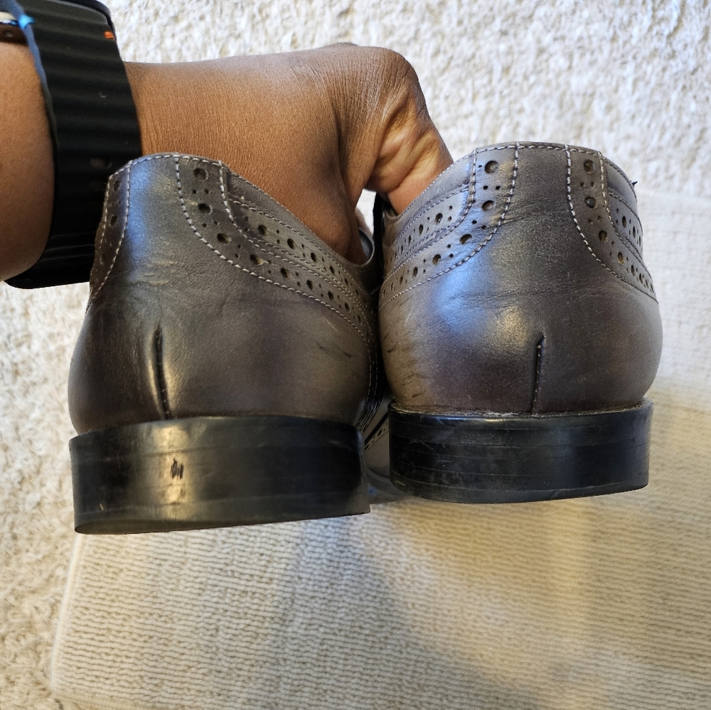 Men's Metal Gray Oxford Shoes Size 10 - Picture 4 of 8